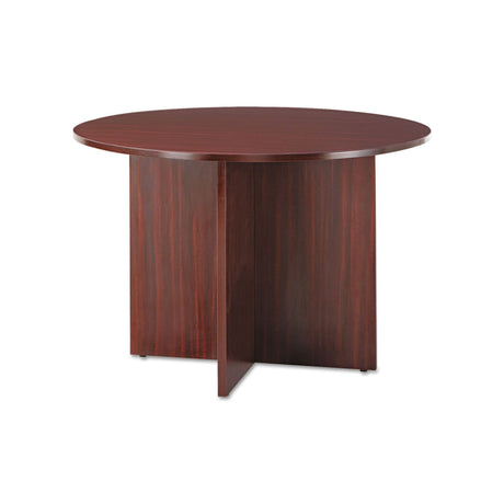 Alera Valencia Round Conference Table with Legs, 42" Diameter x 29.5h, Mahogany Alera