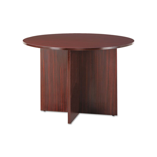 Alera Valencia Round Conference Table with Legs, 42" Diameter x 29.5h, Mahogany