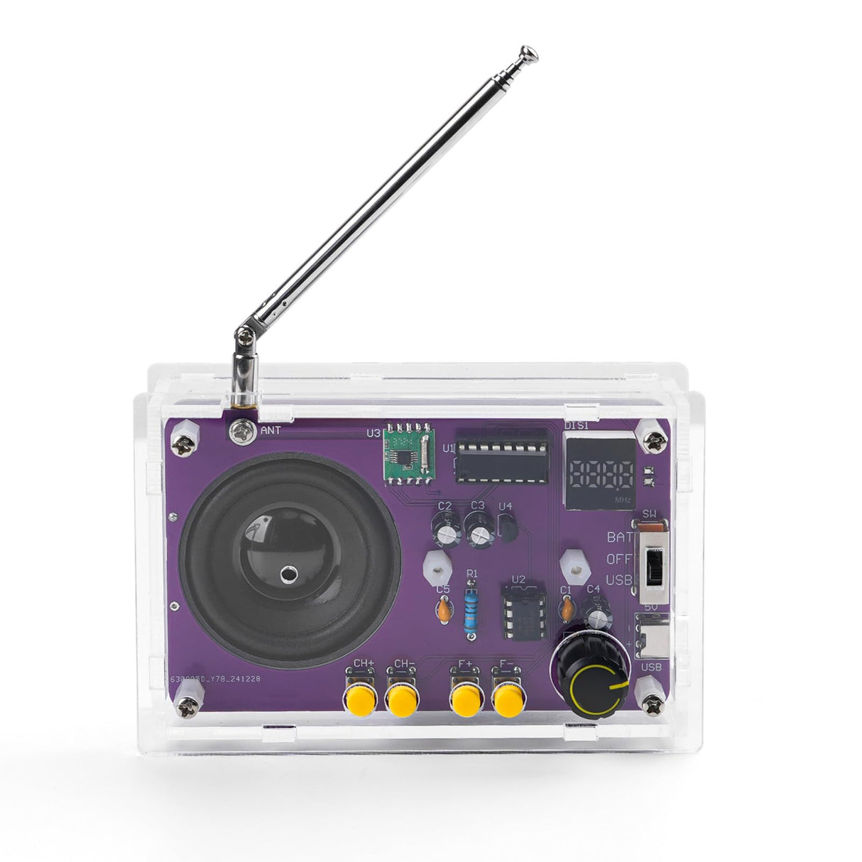 Radio with 2inch Speaker and Acrylic Case, DIY FM Radio Soldering Project, Electronic Soldering Practice Kit for High School STEM Education LEPANDA