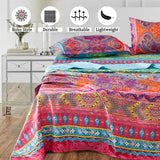 Boho Sheet Set California King Size, 4PCS Bohemian Colorful Tribal 16 Inch Deep Pocket Boho Indian Bedding Sheets, Soft Microfiber Bed Sheet Set Cal king(1 Fitted Sheet, 1 Flat Sheet, 2 Pillowcases) DJY