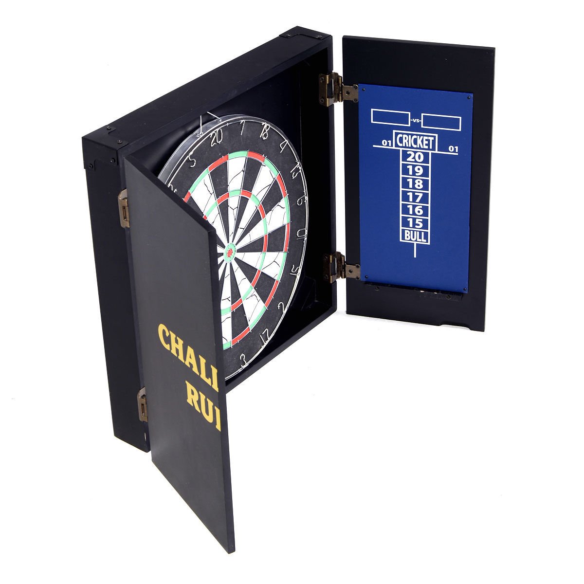 Goplus Dartboard and Cabinet Sets Ready-to-Play Bundle with Bristle Dartboard Complete with All Accessories Goplus