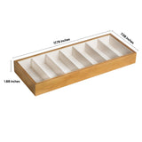 J JACKCUBE DESIGN Wooden 7 Compartments Eyeglass Display Organizer Eyeglasses Sunglass Storage Case Box Eyewear Tray Stand Open Top Suede Inside(17.8 x 7.1 x 1.9) – MK374A J JACKCUBE DESIGN