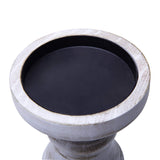 NIKKY HOME Pillar Candle Holder Set of 3 - Farmhouse Wood Candle Stand, Mantle Decor Centerpieces for Fireplace, Living or Dining Room Table, Distressed White NIKKY HOME