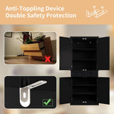 ARTPOWER Kitchen Pantry Storage Cabinet with Drawer and Adjustable Shelves, Pantry Cabinet for Kitchen, Bathroom or Hallway, Black ARTPOWER