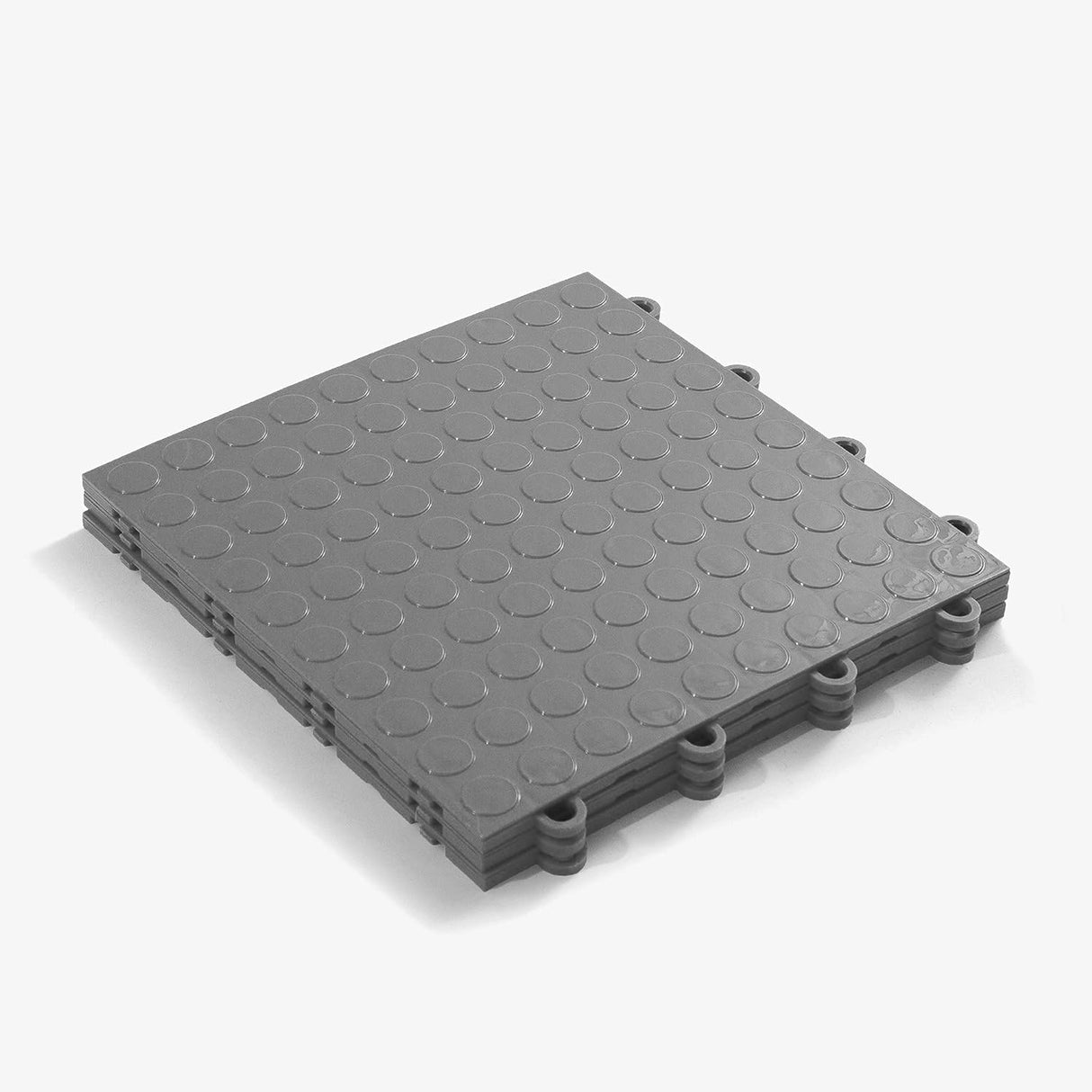 FlooringInc's Nitro 12"x12" Snap-Together Garage Flooring Tiles, Non-Slip Interlocking Plastic Floor Mat, Organization & Storage, Coin Pattern, Graphite, 12 Tiles, 12 Sq/Ft IncStores