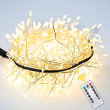 RESNICE 50FT Firecracker String Lights 500 LEDs Warm White Plug in Indoor Silver Wire LED Cluster Fairy Lights with Remote for Christmas Tree,Plant,Bedroom,Garden,Patio,Backyard RESNICE