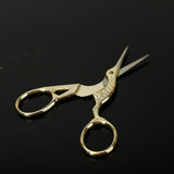 AQUEENLY Embroidery Scissors, Stainless Steel Sharp Stork Scissors for Sewing Crafting, Art Work, Threading, Needlework - DIY Tools Dressmaker Small Shears - 2 Pcs (3.6 Inches, Gold) AQUEENLY