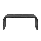 Bellemave Modern Coffee Table with Curved Art Deco Design Center Sofa Table Minimalist Cocktail Wooden Table for Living Room, Antique Black Bellemave
