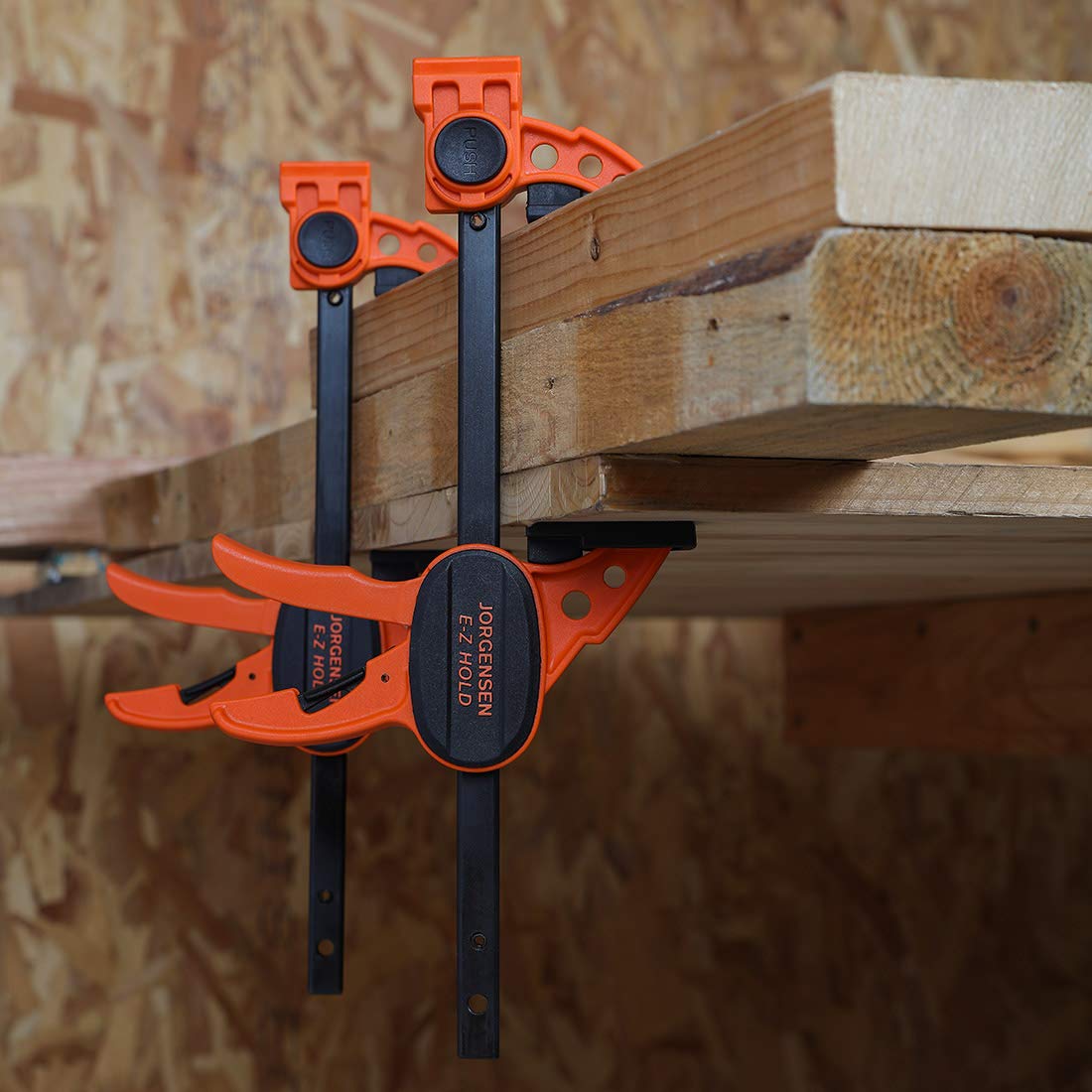 Jorgensen 6" Spreader/Bar Clamp Set, 4-pack,One-Hand Light Duty E-Z Hold Clamp/Spreader, 99216A,Black Orange Jorgensen