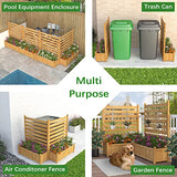 GDLF Air Conditioner Fence Outdoor Wood Privacy Screen with Planter Box for Trash Can Pool Equipment No-Dig Kit 36" W x 45" H （2 Panels） GDLF