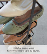 Yamazaki Home, Tall | Steel Shoe Rack, Black YAMAZAKI