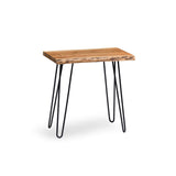Alaterre Furniture Hairpin Natural End Table, Live Edge 15 in x 20 in x 27 in Alaterre Furniture