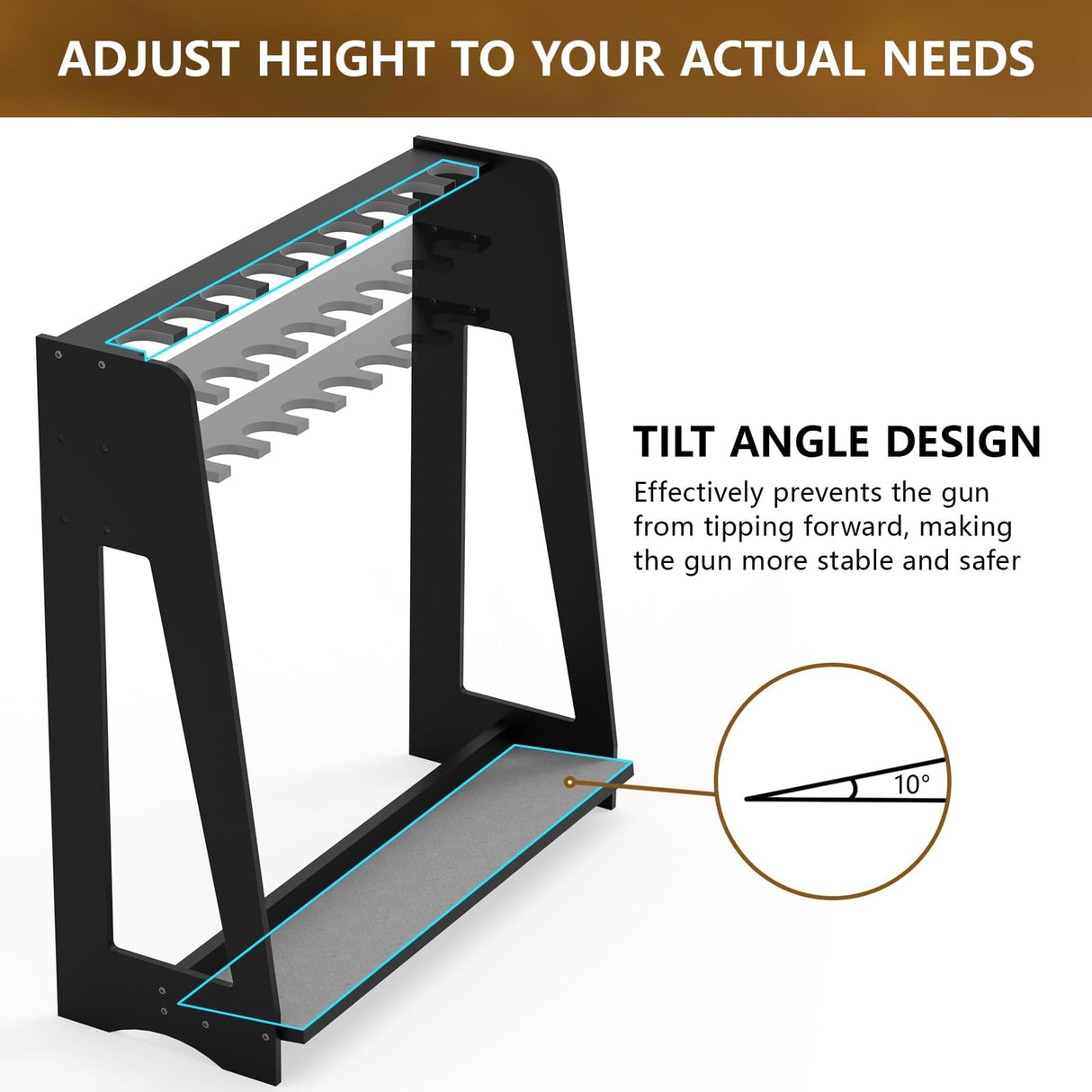 Semohop Gun Racks, Floor Gun Rack Indoor, Wooden Free Standing Rifle Racks, Vertical Shotgun Display Stand for Home or Garage Safe Hunting Gun Storage - Holds up to 9 Long Guns, Gifts for Dad Semohop
