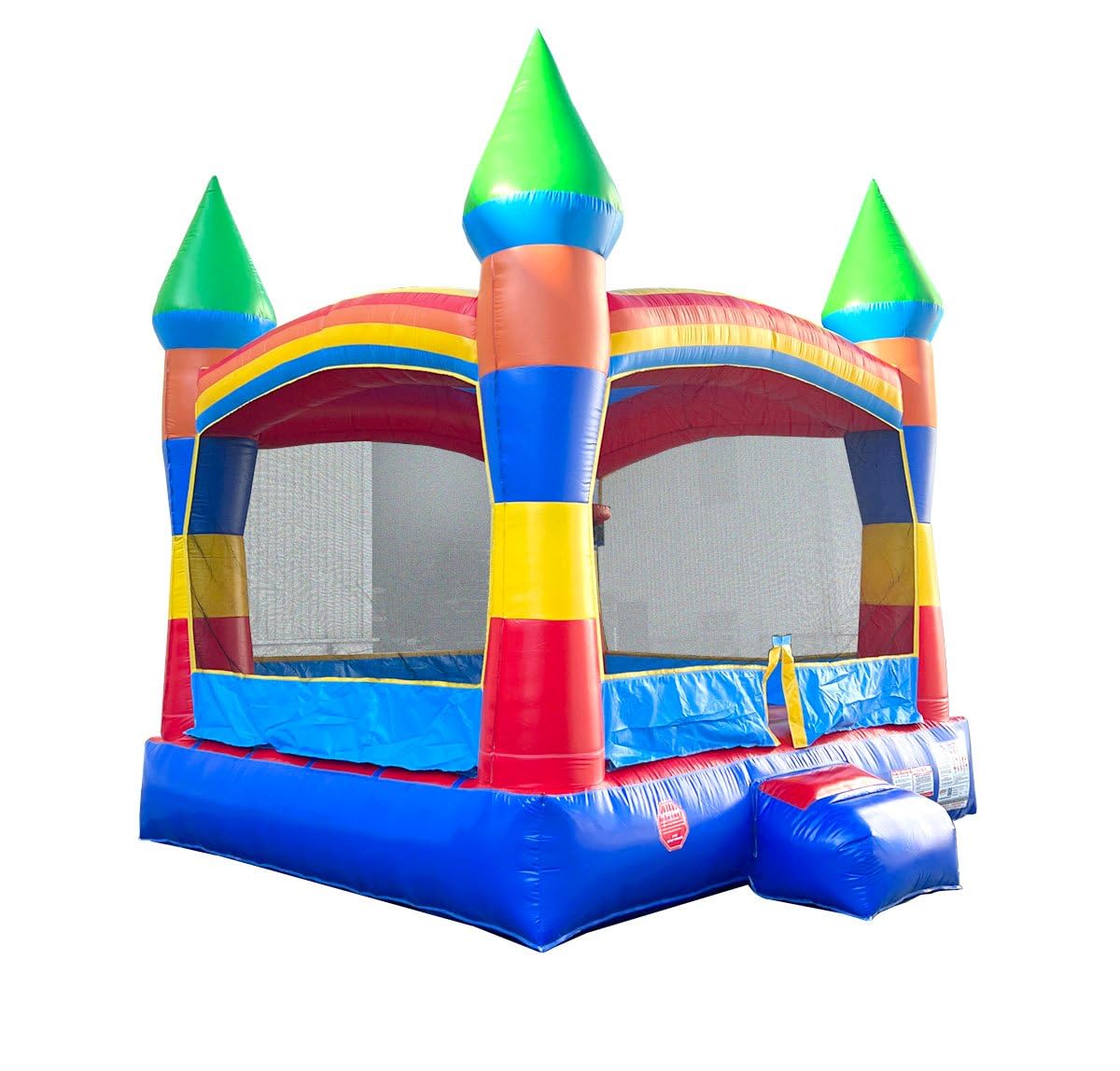 Crossover Rainbow Inflatable Bounce House, Bouncy Jump Castle for Kids and Toddlers, Outdoor Birthday Party Jumping Bouncer, Commercial-Grade, Without Blower, 13 x 12 x 14.5 Ft Pogo Bounce House