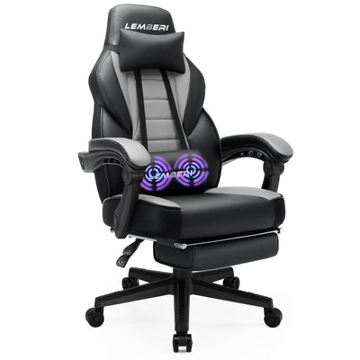 LEMBERI Gaming Chairs with Footrest,Ergonomic Video Game Chairs for Adults,Big and Tall Chair 400lb Weight Capacity, Racing Style Computer Gamer Chair with Headrest and Lumbar Support