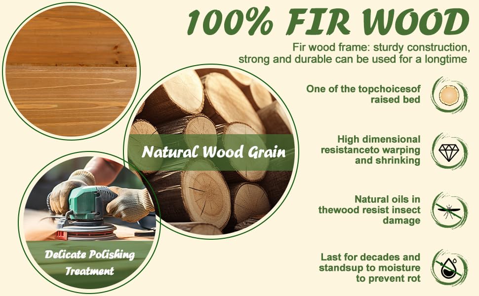 Notume Wood Rectangular Garden Planter Box Raised Bed Outdoor,Planters for Outdoor Plants 37x13x15in Elevated Herbs Vegetables Flowers Great Patio Deck Balcony (37x13x15in brown) Notume