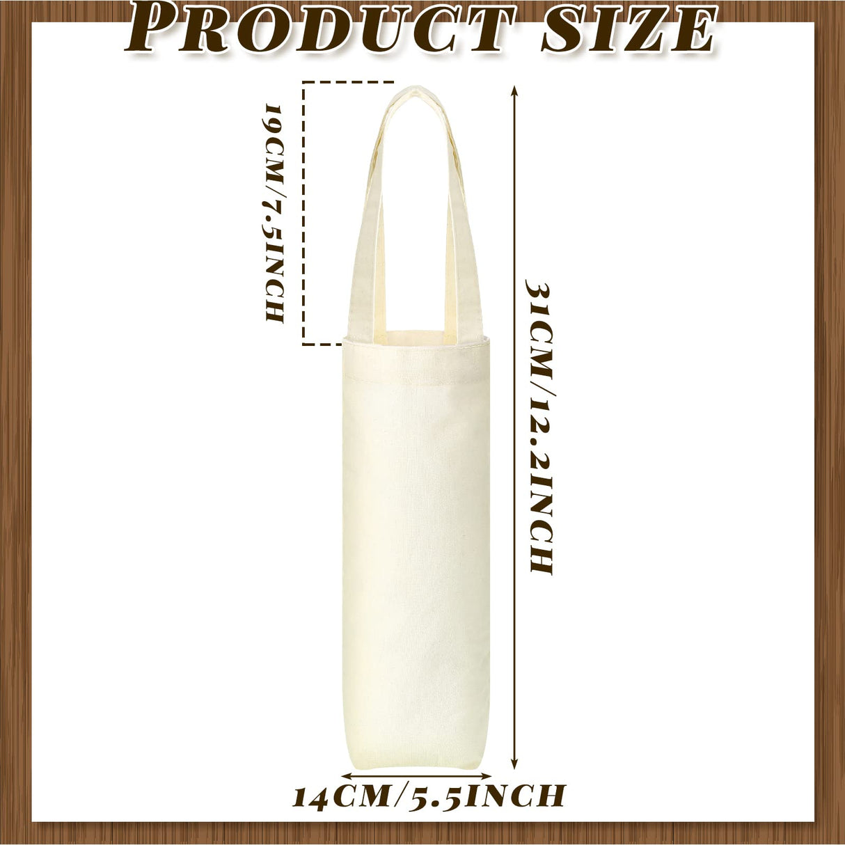 Hoolerry 12 Pcs Wine Tote Bag Canvas Wine Bag with Handle Wine Purse Sublimation Blank Bottle Gift Tote Reusable Washable Wine Carrier Hoolerry