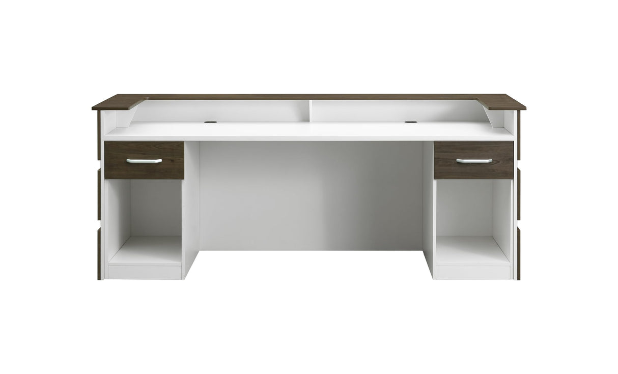 Mares 87" Wood Office Reception Desk Counter & Drawers w/Telescopic Rails & Chrome Handles | Cable Grommet Holes | Option to Add Logo | Front Table Furniture Nail Hair Beauty Salon Spa Restaurant Casa Mare