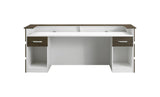 Mares 87" Wood Office Reception Desk Counter & Drawers w/Telescopic Rails & Chrome Handles | Cable Grommet Holes | Option to Add Logo | Front Table Furniture Nail Hair Beauty Salon Spa Restaurant Casa Mare