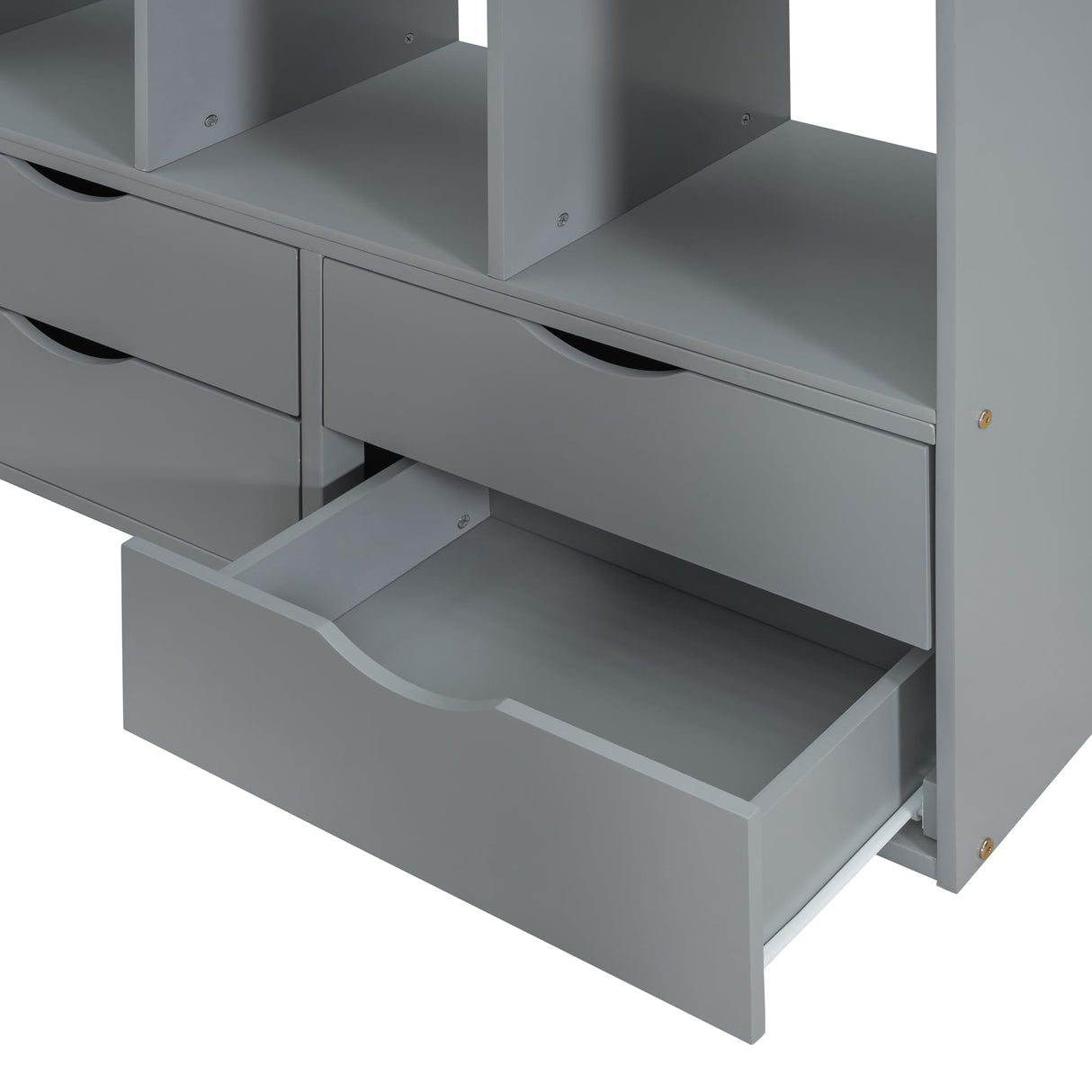 Harper & Bright Designs Twin Size Loft Bed with Desk & Storage Shelves, Wood Loft Bed Twin Size with LED Lights, Hight Loft Bed Frame for Kids,Boys,Girls,Teens, Gray Harper & Bright Designs