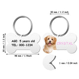 16 Pieces Sublimation Blank Dog Tag Aluminum Dog Tag Bone-Shaped Sublimation Blank Dog Tag Double Sided Dog Tag with Key Ring for Dogs and Cats Pet ID Tag Hotop