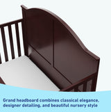 Graco Wilfred 5-in-1 Convertible Crib (Espresso) – GREENGUARD Gold Certified, Converts to Toddler Bed and Full-Size Bed, Fits Standard Full-Size Crib Mattress, Adjustable Mattress Support Base Graco