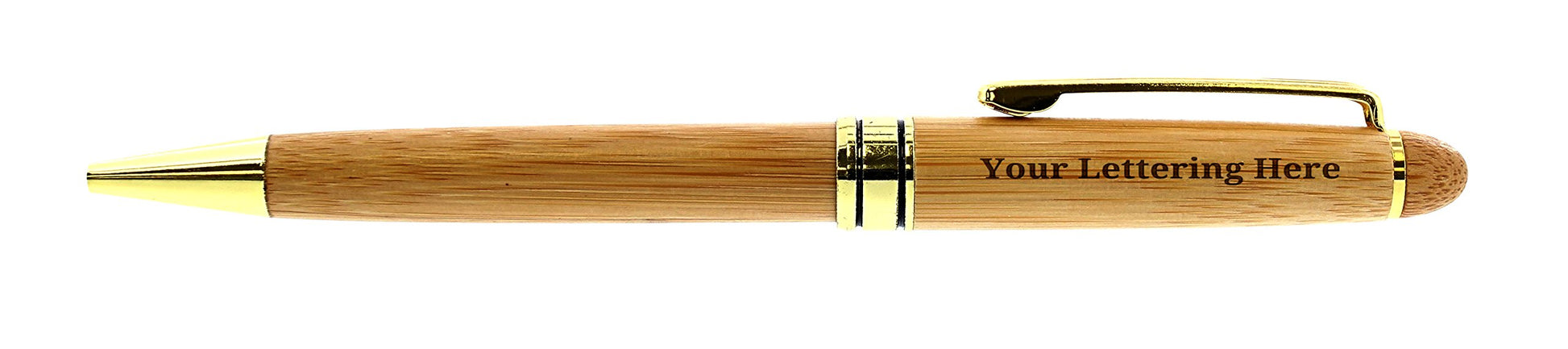 Custom Pen Insert Name or Text Boss Personalized Laser Engraved Custom Wooden Bamboo Pen - WoodArtSupply