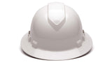 PYRAMEX Ridgeline Full Brim Hard Hat, Vented, 4-Point Ratchet Suspension, White Pyramex Safety