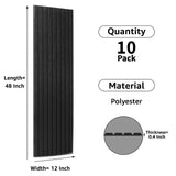 Art3dwallpanels 10 Pack Acoustic Panels, 48" X 12" X 0.35" Soundproof Wall Panels, Self Adhesive High Density Sound Absorbing Acoustic Treatment for Recording Studio, Office, Black Art3dwallpanels