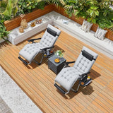 Yaheetech 29in Zero Gravity Chair Set of 2 Reclining Outdoor Sun Lounge Chairs w/Removable Cushion, Cupholder, Headrest and Footrest for Indoor and Outdoor - Gray Yaheetech