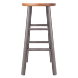 Winsome Wood Huxton 2-Pc Counter Stool Set, Gray and Teak Winsome