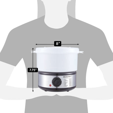 Elite Gourmet EST250 2.5 Quart Electric Compact Mini Food Vegetable Steamer, 400W with BPA-Free Tray, Auto Shut-off 60-min Timer, Veggies, Seafood, Chicken, Egg Cooker and more Elite Gourmet
