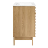 Modway Render Vanity Floor, 24 Inch, Oak/White Sink Modway