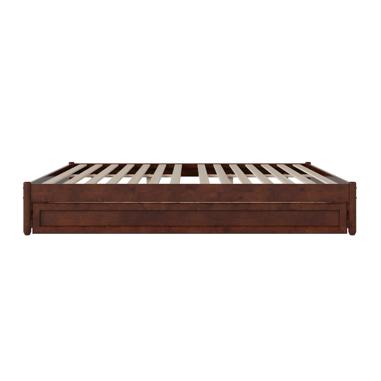 AFI, Barcelona King Panel Platform Bed with Twin XL Trundle, Walnut AFI
