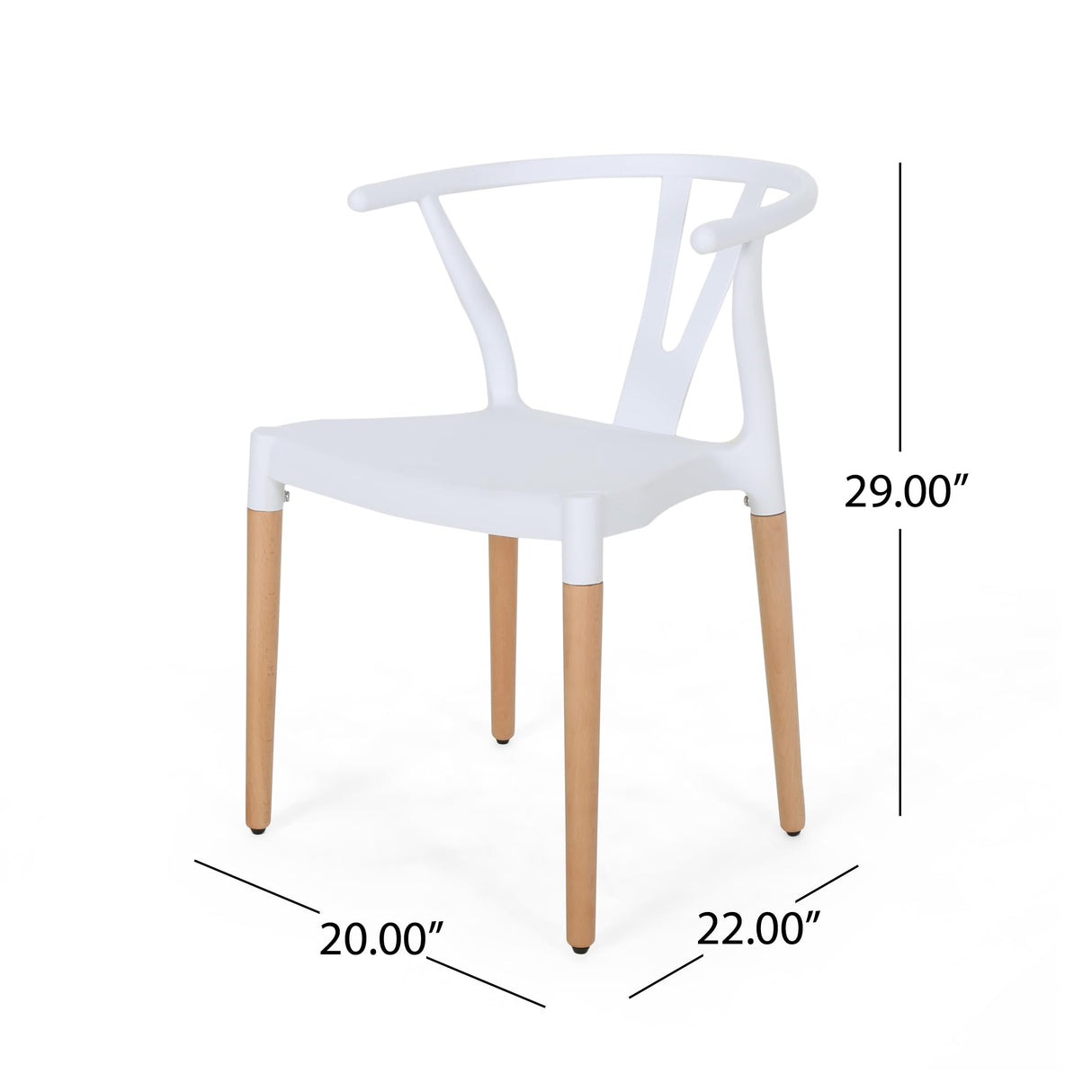 Christopher Knight Home Victoria Modern Dining Chair with Beech Wood Legs (Set of 2), White and Natural Finish Christopher Knight Home