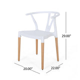 Christopher Knight Home Victoria Modern Dining Chair with Beech Wood Legs (Set of 2), White and Natural Finish Christopher Knight Home