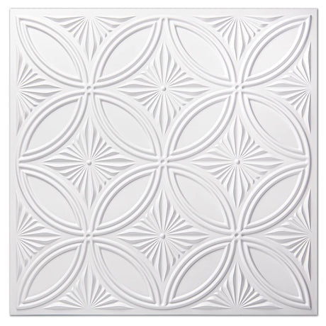 Art3d Decorative PVC Drop Ceiling Tile 2ft x 2ft in White,Glue up Ceiling Panel 24 x 24in.12pcs Art3d