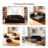 FILUXE Modular Sectional Sofa, Modern Modular Sofa Couch with Deep Seat，Comfy Cloud Couch, Sectional Couches for Living Room, Bedroom and Apartment，2-Seater，Dark Grey FILUXE