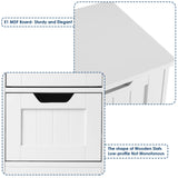 FOTOSOK Freestanding Bathroom Storage Cabinet with 4 Drawers - Compact White Organiser for Home Decor FOTOSOK