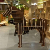 Rieort Fashion Bookshelf Solid Wood Bookshelf Horse Shaped Bookcase Creative Storage Display Cabinet Bookshelves Large Capacity Design Rack Bookcase not Shaking Rieort