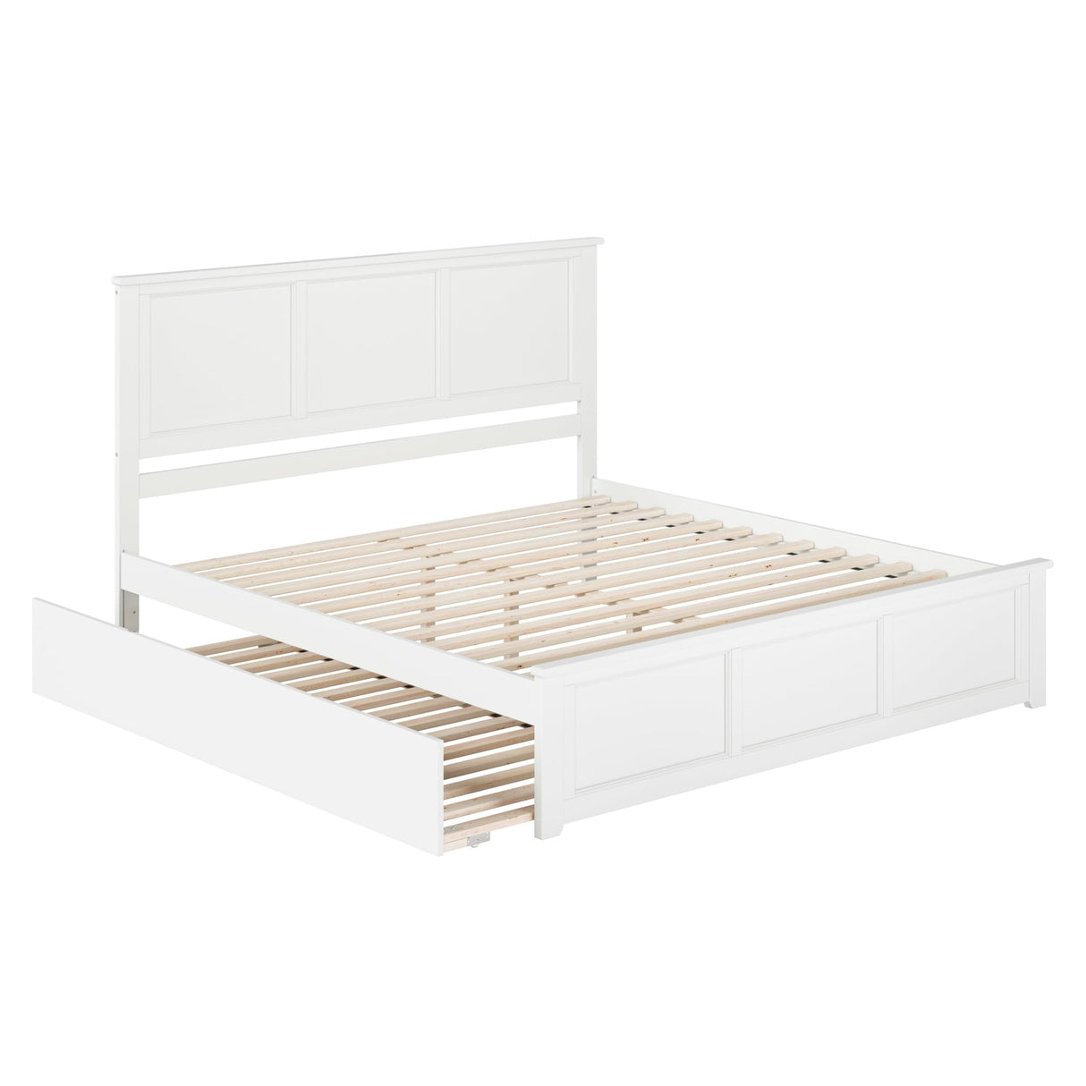 AFI, Madison King Platform Bed with Matching Footboard and Twin XL Trundle, White AFI