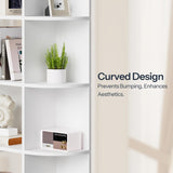 HOOBRO Corner Bookshelf, L-Shaped Bookcase with Display Shelf for Home Office, Living Room, 74" Tall Corner Bookcase, 6-Tier Bookcase with Open Storage, Wooden Corner Bookshelves, White WH80SJ01 HOOBRO