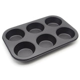 HYTK Muffin Pan 6 Cup Cupcake Baking Pan No Stick Carbon Steel Easy Clean HYTK