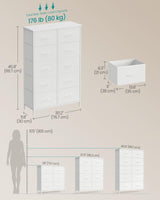 SONGMICS Dresser for Bedroom, Chest of Drawers, Steel, MDF, 10 Non-Woven Fabric Drawers, Storage Organizer Unit, Closet, Entryway, Cloud White and Snow White ULGS125W01S SONGMICS