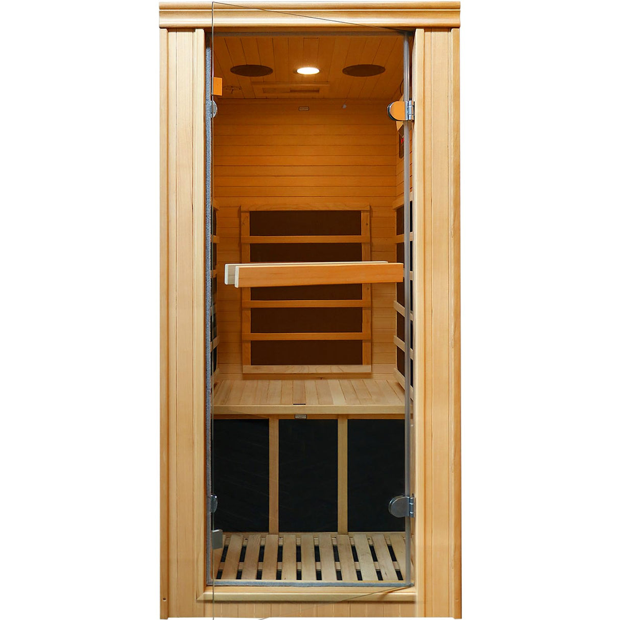 LINKHOO Sauna Home Sauna with Bluetooth & Reading Lighting,1 Person Infrared Sauna Spa Room with Foot Temperature Control,980W LINKHOO