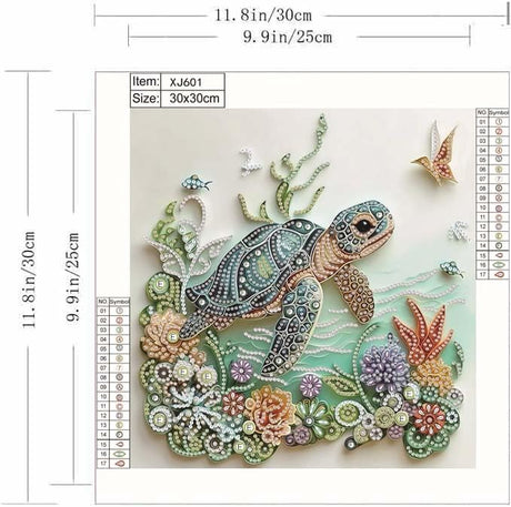 4Pack Diamond Painting Kits For Adults,Sea Turtle Special Shape Diamond Art Kits For Adults Beginners, DIY Diamond Crystal Rhinestones Gem Art Animal Octopus and Cat For Home Wall Decor 12 X 12Inch ZQEATRY