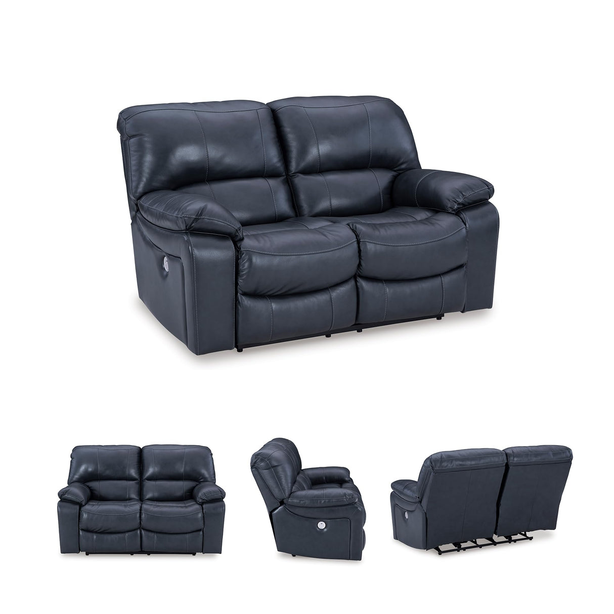 Signature Design by Ashley Leesworth Modern Power Reclining Loveseat with USB Charging Ports, Blue Signature Design by Ashley