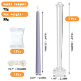 2-Pack Classic Tall Taper Candle Mold,Clear Plastic Pillar Candlestick Mold for Church Christmas Candlelight Dinner Valentine's Day (10.24inch) Ruiao