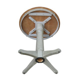 IC International Concepts 30" Round Top Pedestal Counter Height-Distressed Hickory/Stone Finish Dining Tables IC International Concepts