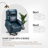 Esright Electric Power Lift Recliner Chair, with Side Pocket & Remote Control, Faux Leather Electric Recliner Chairs for Elderly, Blue Esright